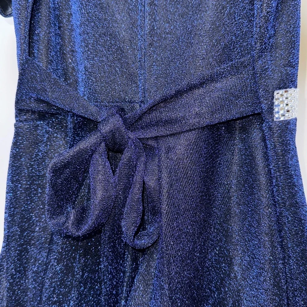 Joy Kids Navy Glitter Dress Size 8 Party Formal